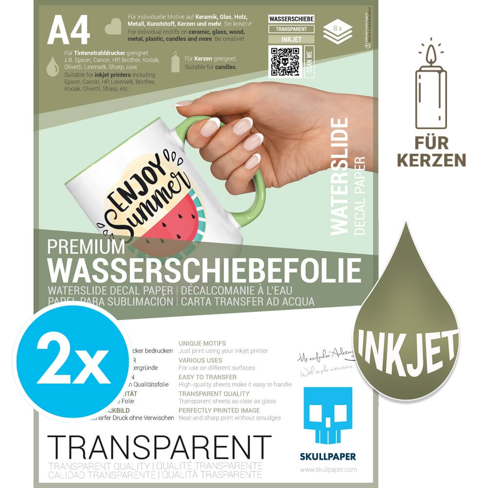 Wasserschiebefolie transparent Inkjet