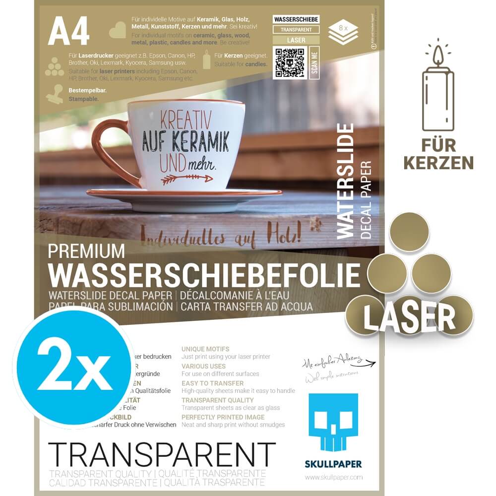 Wasserschiebefolie transparent Laser (auch Bestempelbar)